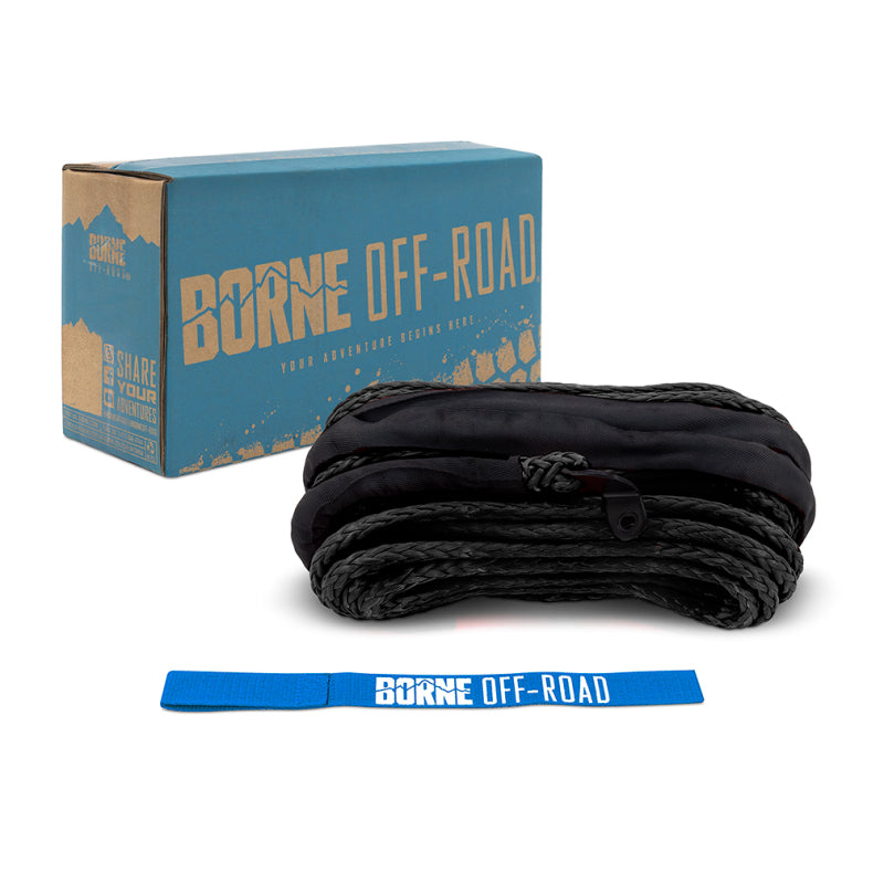 Borne Off-Road Synthetic Rope 3/8 inch x 85 feet - Black