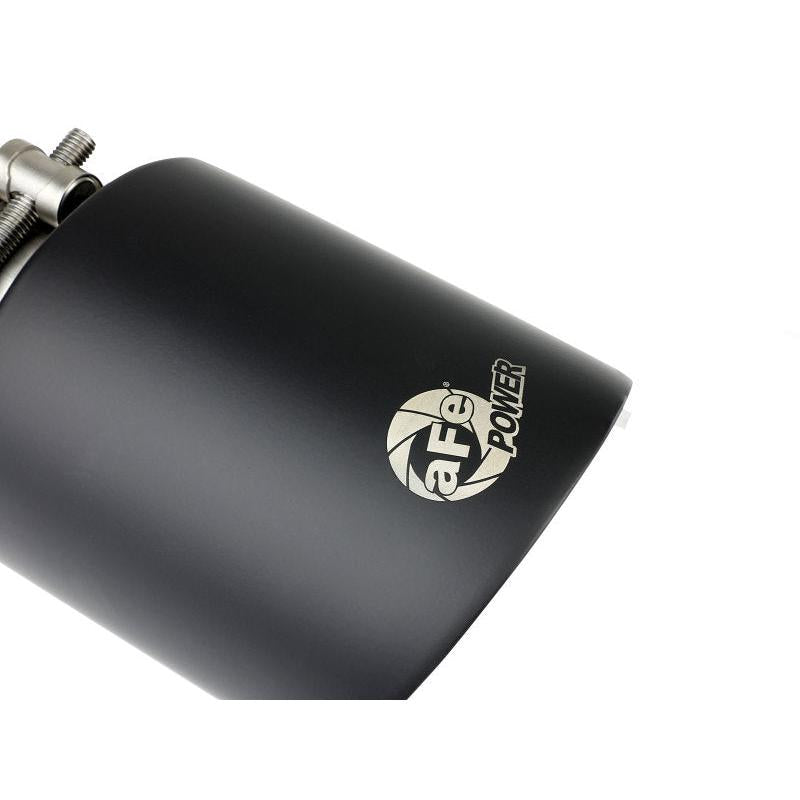 aFe Takeda 304 SS Clamp-On Exhaust Tip 2.5in. Inlet / 4.5in. Outlet / 7in. L - Black-SR1 Performance