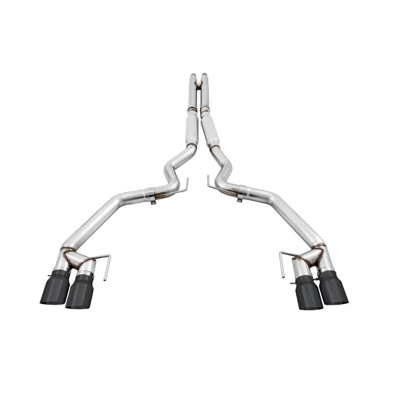 AWE Tuning 2018+ Ford Mustang GT (S550) Cat-back Exhaust - Track Edition (Quad Diamond Black Tips)-SR1 Performance