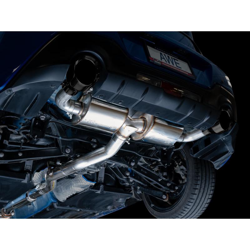 AWE Subaru BRZ/ Toyota GR86/ Toyota 86 Touring Edition Cat-Back Exhaust- Diamond Black Tips-SR1 Performance