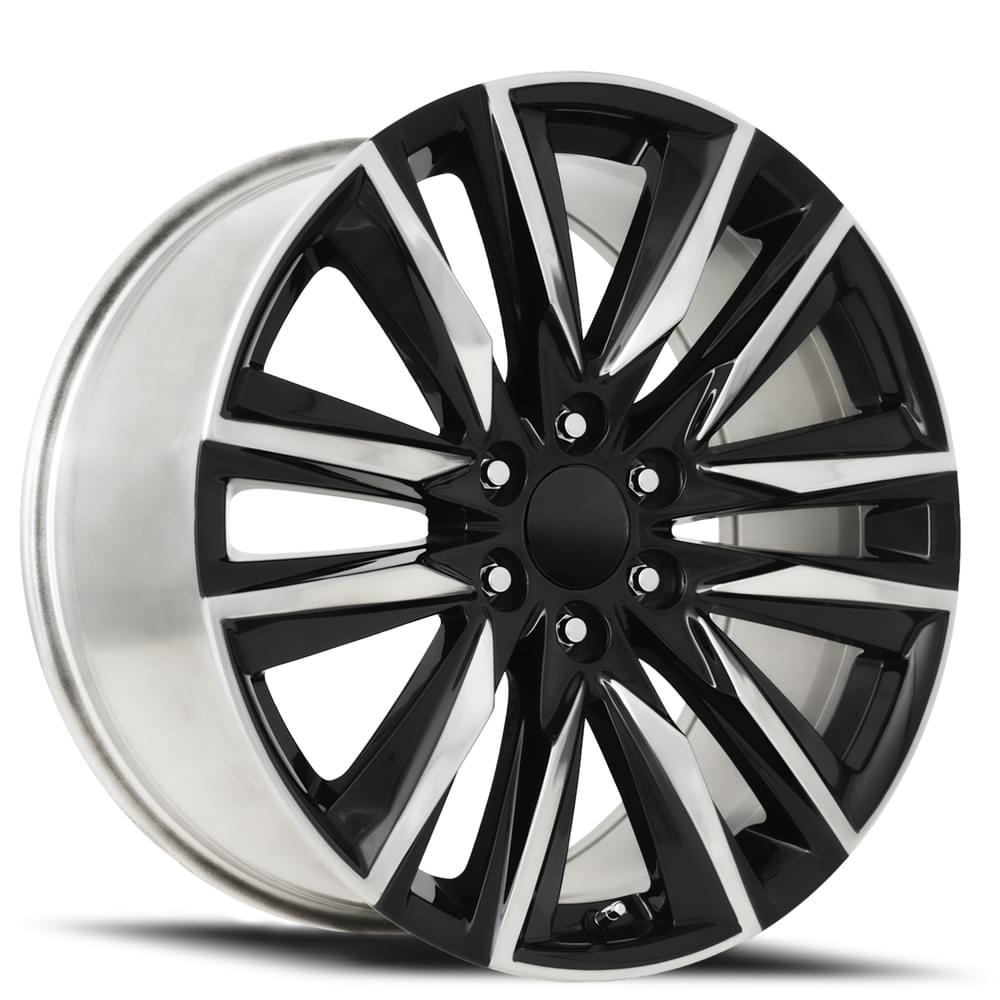 22X9 6X5.5 +28 HB 78.1 2022 ESCALADE SPORT GLOSS BLACK/POLISHED ACCENTS WITH CAP-SR1 Performance
