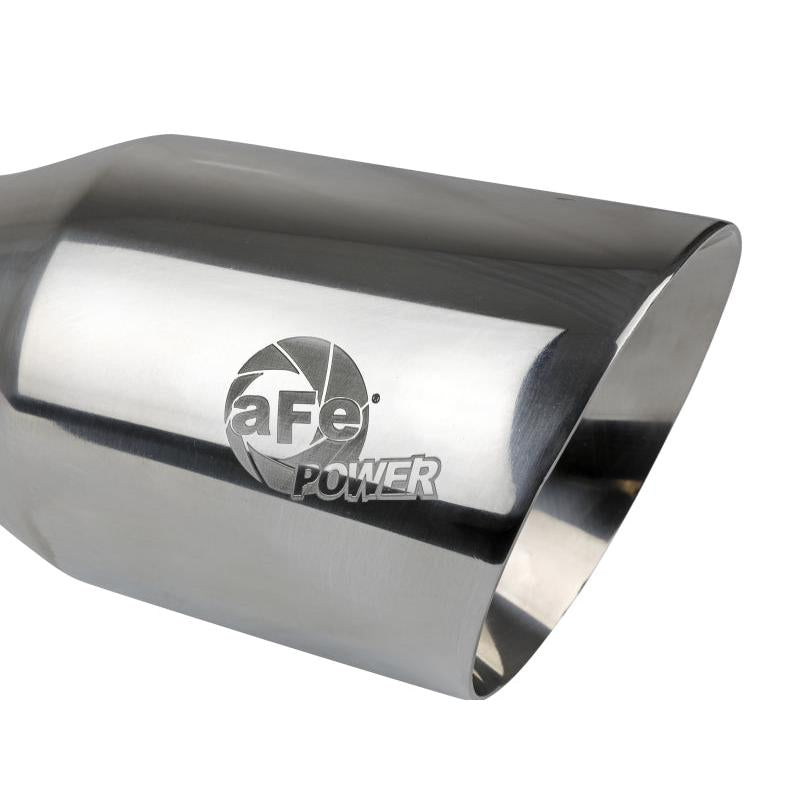 aFe MACH Force-Xp Univ 304 SS Double-Wall Clamp-On Exhaust Tip - Polished - 3in Inlet - 4.5in Outlet-SR1 Performance
