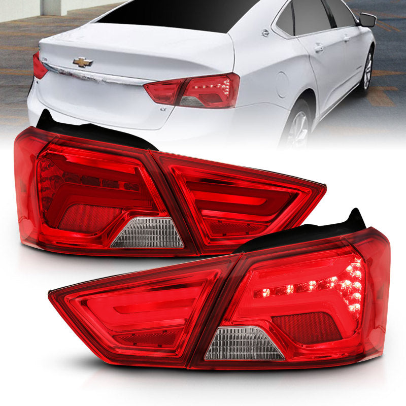 ANZO 14-18 Chevrolet Impala LED Taillights Red/Clear-SR1 Performance