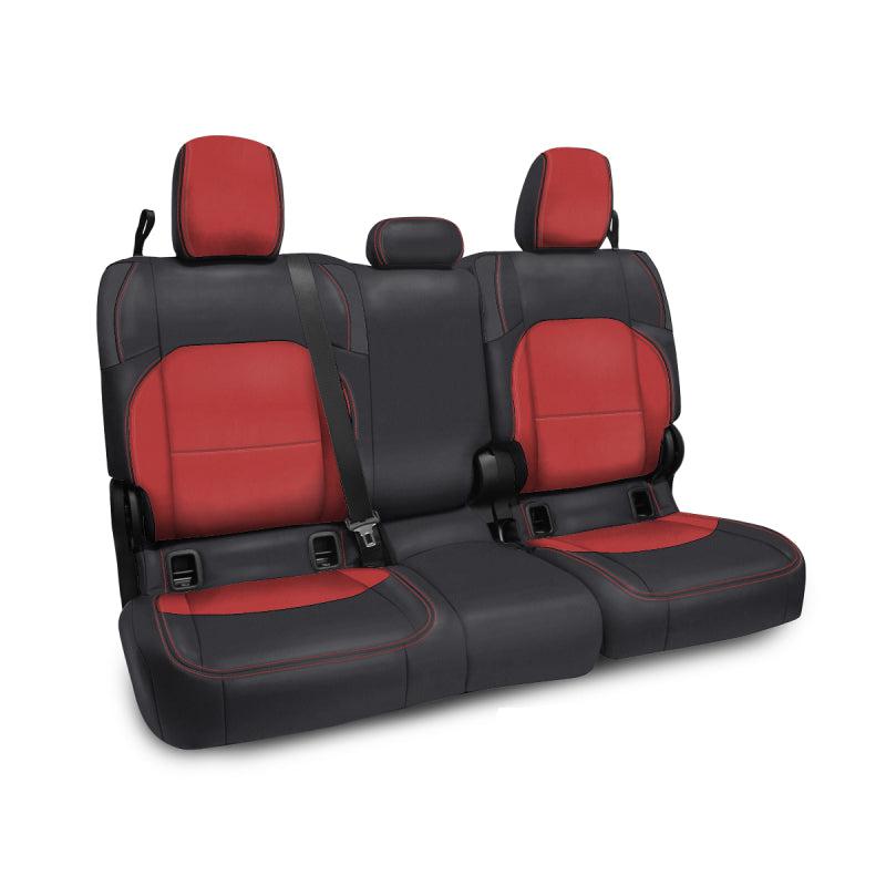 PRP 2020+ Jeep Gladiator JT Rear Bench Cover with Cloth Interior - Black/Red-SR1 Performance