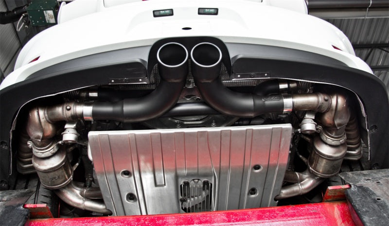 MBRP 14-19 Porsche GT3/GT3RS 3in Center Muffler Bypass 4in Tips - Black Coated-SR1 Performance