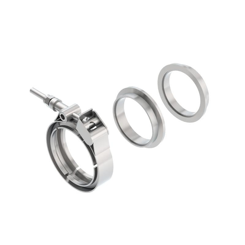 Borla Universal 2.25in Stainless Steel 3pc V-Band Clamp w/ Male and Female Flanges-SR1 Performance