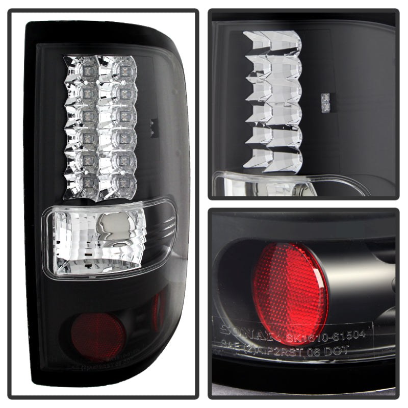 Spyder Ford F150 Styleside 04-08 (Not Fit Heritage & SVT)LED Tail Lights Black ALT-YD-FF15004-LED-BK-SR1 Performance