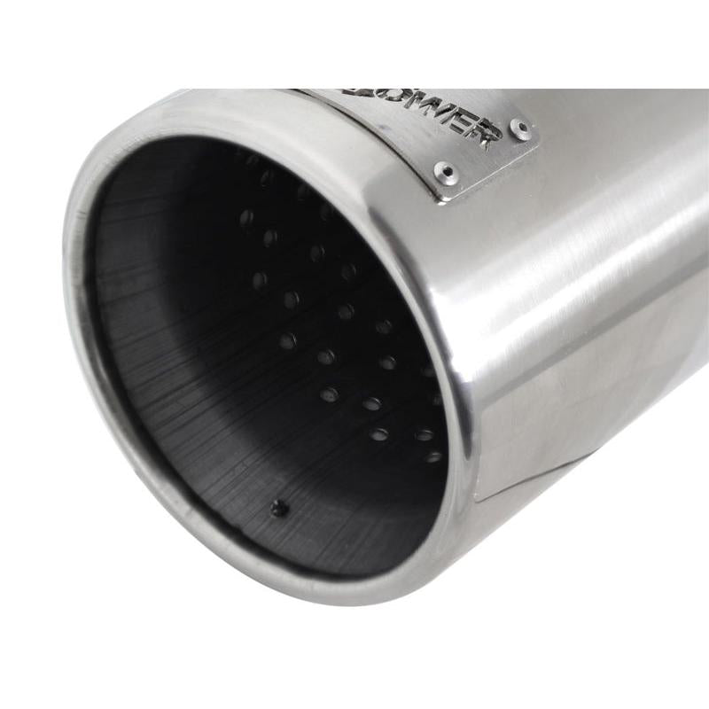 aFe MACH Force-XP 304 SS Sing Wall Pol Exh Tip Univ Exit 3in Inlet x 4in Outlet x 12in L - Clamp On-SR1 Performance