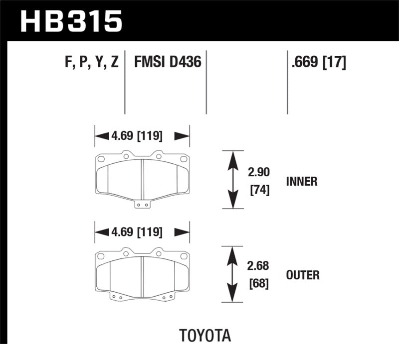 Hawk LTS Street Brake Pads-SR1 Performance