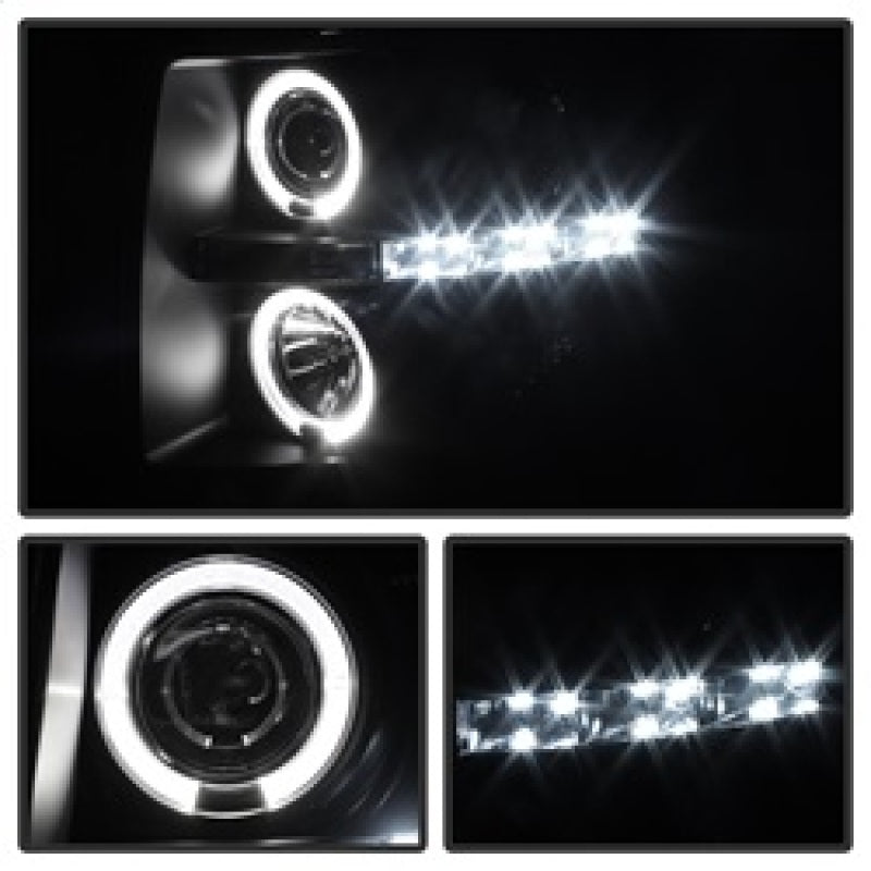 Spyder Chevy Silverado 1500/2500 07-13 Projector Headlights LED Halo LED Blk Smke PRO-YD-CS07-HL-BSM-SR1 Performance
