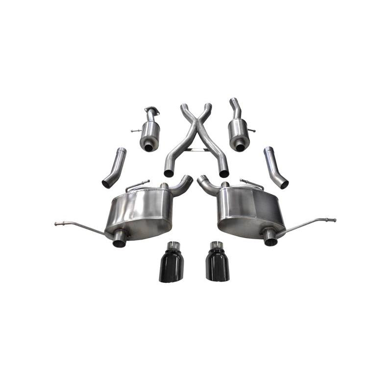 Corsa 2011-2021 Jeep Grand Cherokee Black 2.5in Dual Rear Exit Cat-Back Exhaust-SR1 Performance