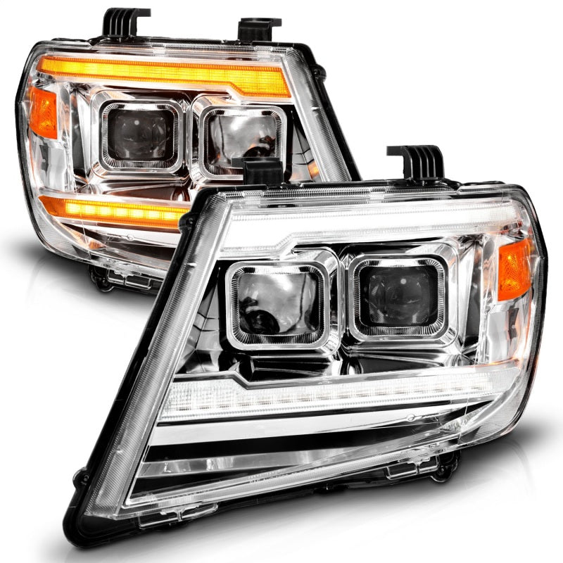 ANZO 09-20 Nissan Frontier Chrome Projector Plank Style DRL w/ Switchback & Sequential LED DRL-SR1 Performance