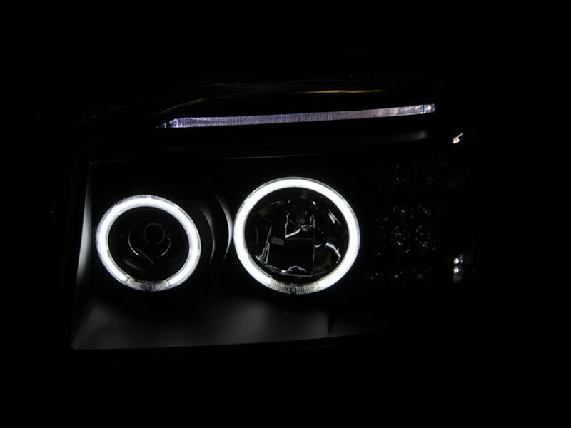 ANZO 2001-2004 Nissan Frontier Projector Headlights w/ Halo Black (CCFL)-SR1 Performance