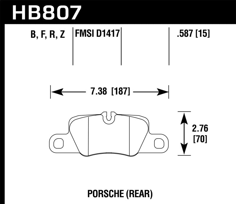 Hawk 2014 Porsche 911 HPS 5.0 Rear Brake Pads-SR1 Performance
