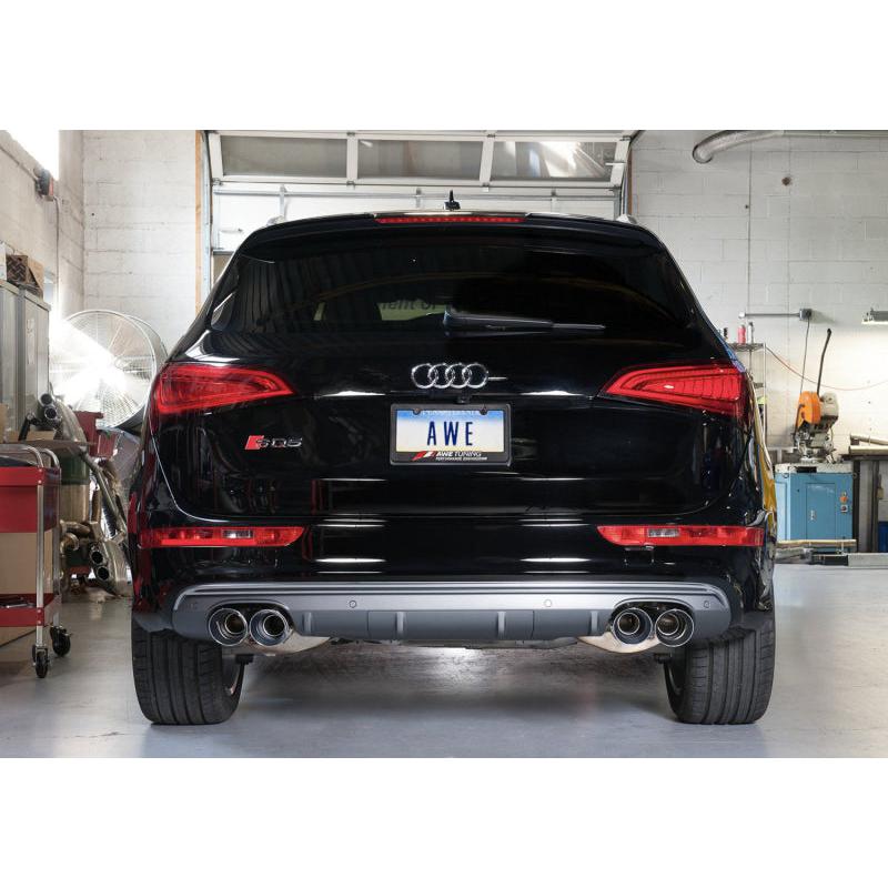AWE Tuning Audi 8R SQ5 Touring Edition Exhaust - Quad Outlet Diamond Black Tips-SR1 Performance