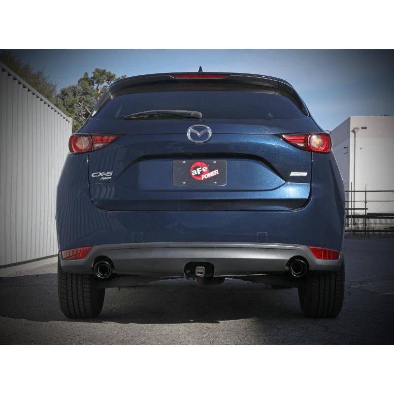aFe Takeda 17-21 Mazda CX-5 2.5L (t) 2.5in. SS Axle-Back Exhaust System w/Black Tips-SR1 Performance