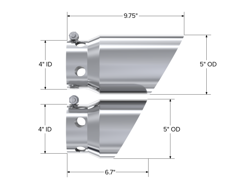 MBRP 2008 Ford F250/350/450 6.4 L 4 inlet 5 Tip Cover Set - 6 and 9 in length-SR1 Performance