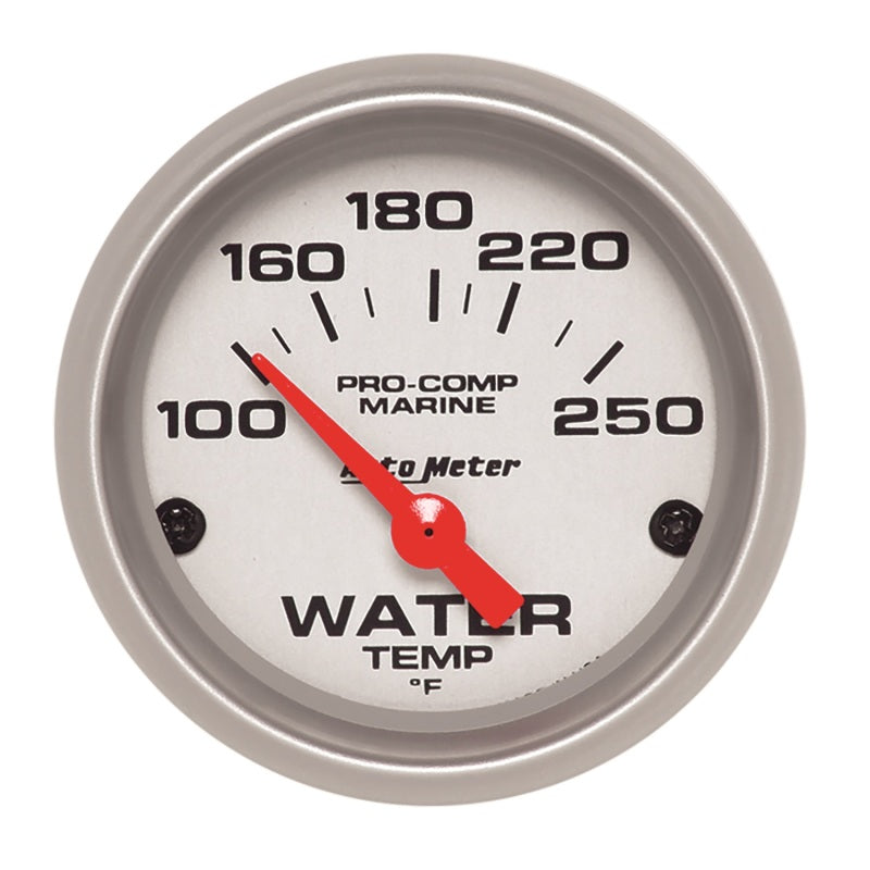 Autometer Water Temp Gauge 2 1/6in 100-200 Degree F Electric Marine Silver-SR1 Performance