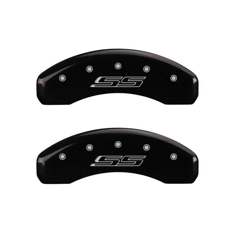 MGP 4 Caliper Covers Engraved Front Gen 5/Camaro Engraved Rear Gen 5/SS Black finish silver-SR1 Performance