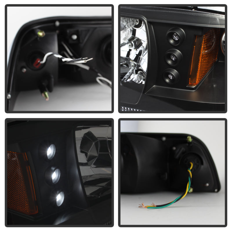 Spyder Ford Mustang 87-93 1PC LED (Replaceable LEDs)Crystal Headlights Black HD-YD-FM87-1PC-LED-BK-SR1 Performance