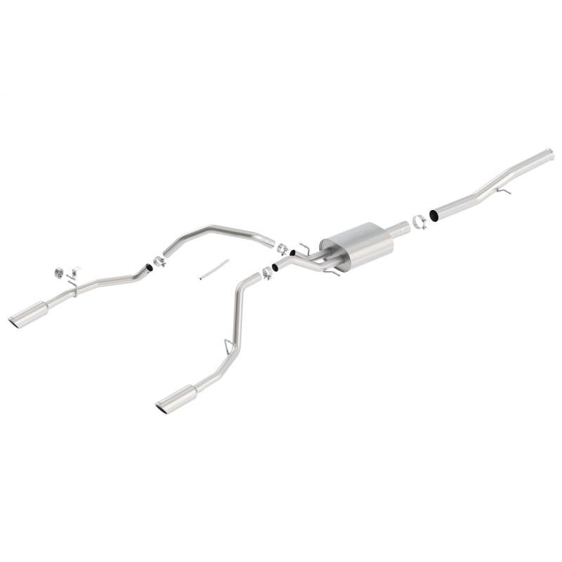 Borla 14 Silv/Sierra 1500 EC Std/CC Short 143.5in WB Touring Single Split Rear Exit Cat-Back Exhaust-SR1 Performance