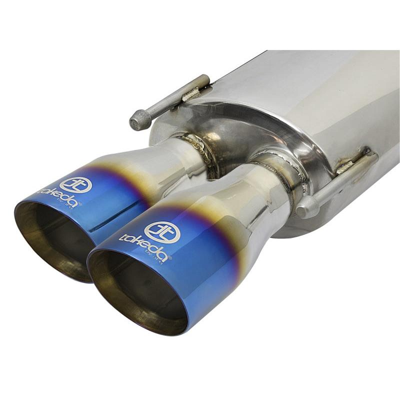 aFe Takeda 16-17 Lexus RC 200T 2.0L (t) 2in. SS Axle-Back Exhaust System w/Polished Blue Tips-SR1 Performance
