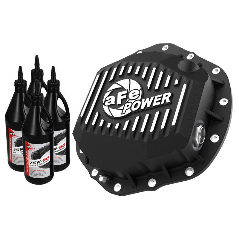 aFe 19-23 Dodge Ram 2500/3500 Pro Series Rear Differential Cover - Black w/ Machined Fins-SR1 Performance