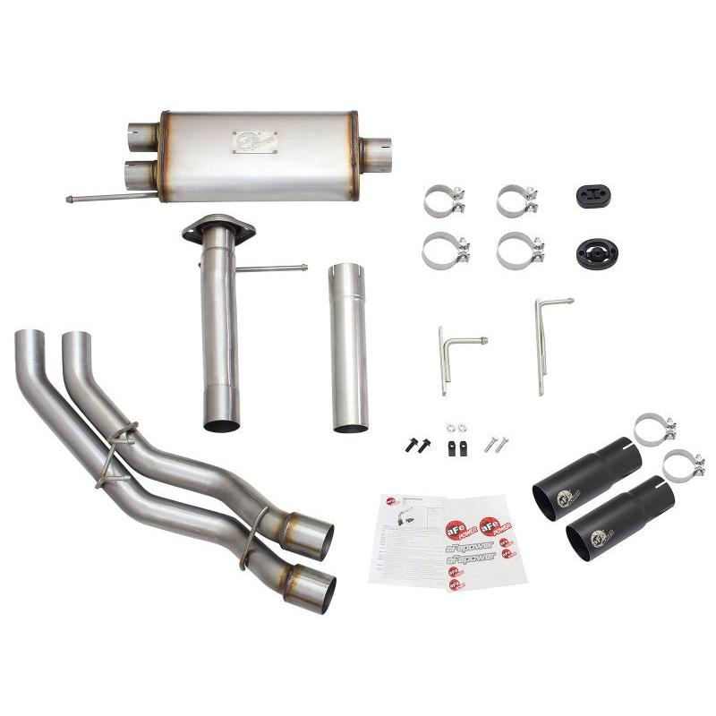aFe Rebel Exhausts 3in SS Cat-Back 09-14 Ford F-150 4.6/5.0/5.4L w/ Black Tips-SR1 Performance