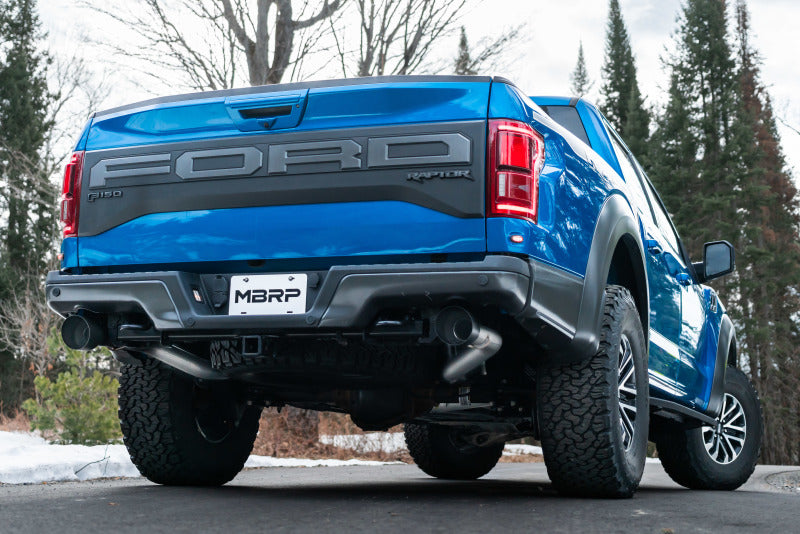 MBRP 17-20 Ford F-150 Raptor 3.5L Ecoboost Dual Rear Exit T409 3in Resonater Back Exhaust System-SR1 Performance