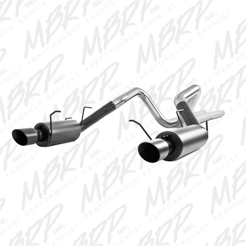 MBRP 11-14 Ford Mustang GT 5.0L 3in Cat Back Dual Split Rear Street Version 4in Tips - Black-SR1 Performance