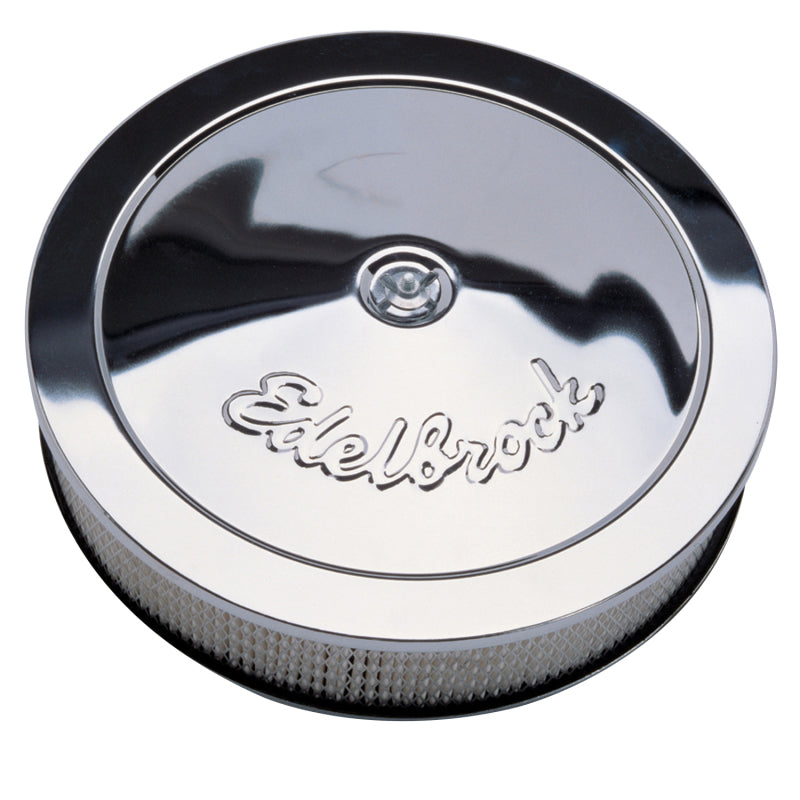 Edelbrock Air Cleaner Pro-Flo Series Round Steel Top Paper Element 14In Dia X 3 313In Chrome-SR1 Performance