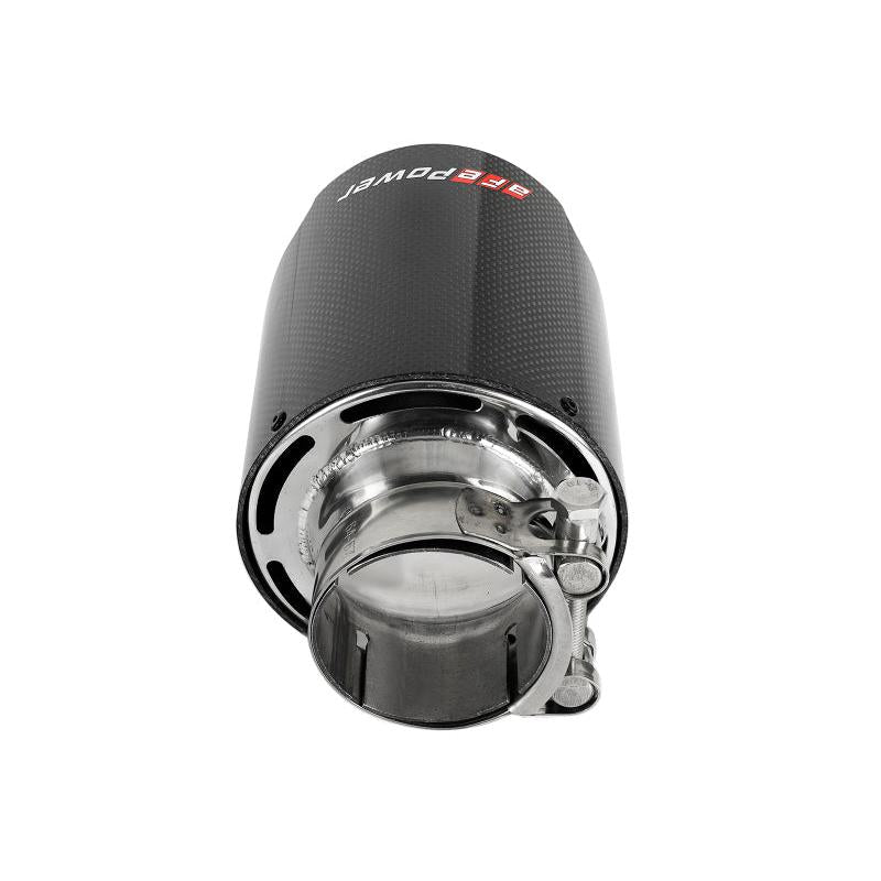 aFe MACH Force-Xp 304 SS Clamp-On Exhaust Tip 2.5in. Inlet / 4.5in. Outlet / 7in. L - Carbon Fiber-SR1 Performance