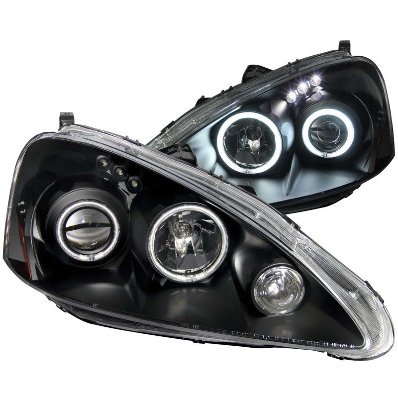 ANZO 2005-2006 Acura Rsx Projector Headlights w/ Halo Black-SR1 Performance