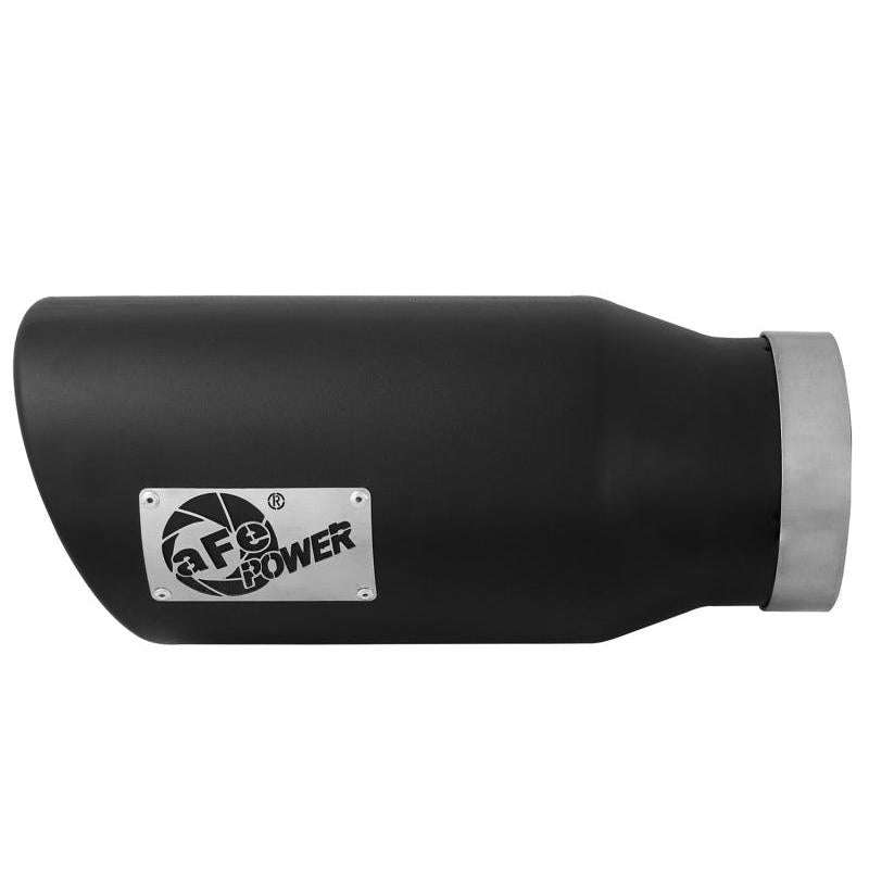 aFe POWER MACH Force-Xp 5in 304 Stainless Steel Exhaust Tip 5In x 7Out x15Lin Bolt-On Right-Blk-SR1 Performance
