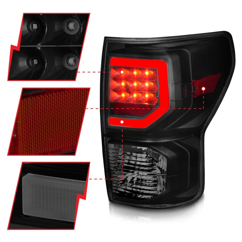 Anzo 07-11 Toyota Tundra Full LED Tailights Black Housing Smoke Lens G2 (w/C Light Bars)-SR1 Performance