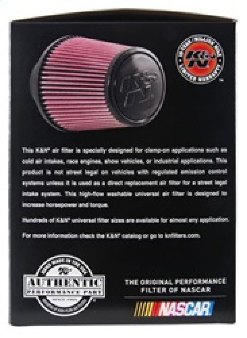 K&N Universal Rubber Filter - Round Tapered 6in Base OD x 3in Flange ID x 6in H-SR1 Performance
