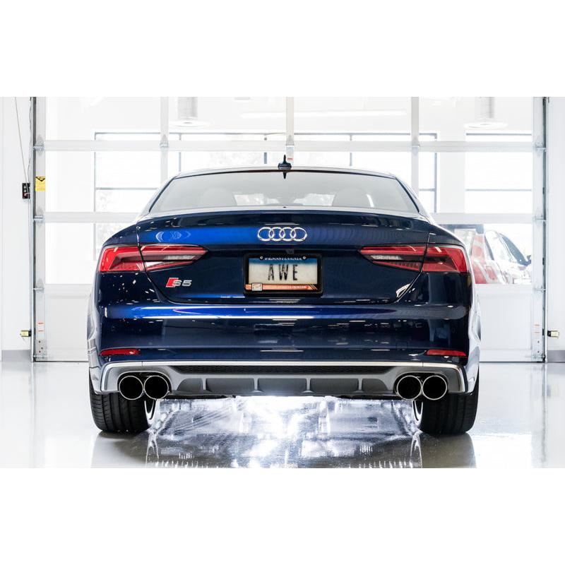 AWE Tuning Audi B9 S5 3.0T Touring Edition Exhaust - Chrome Silver Tips (102mm)-SR1 Performance