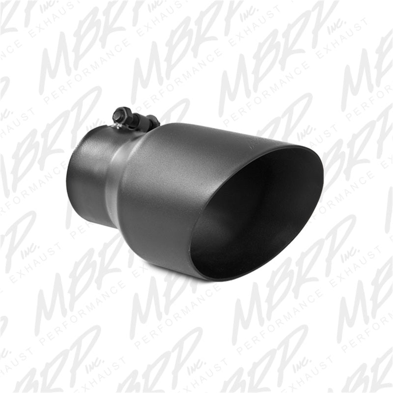 MBRP Universal Tip 4.5in OD 3in Inlet 8in Length Dual Walled Angled Exhaust Tip - Black-SR1 Performance