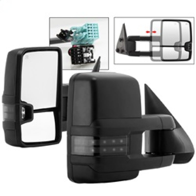 xTune Chevy Silverado 03-06 G2 Heated Smoke LED Signal Telescoping Mirrors MIR-CS03S-G2-PWH-SM-SET-SR1 Performance