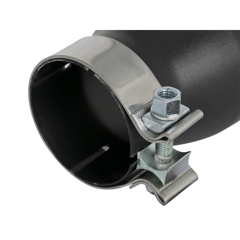 aFe MACH Force-Xp 409 SS Exhaust Tip Black (Left Side) 3in In x 4-1/2in Out x 9in L Clamp-On-SR1 Performance