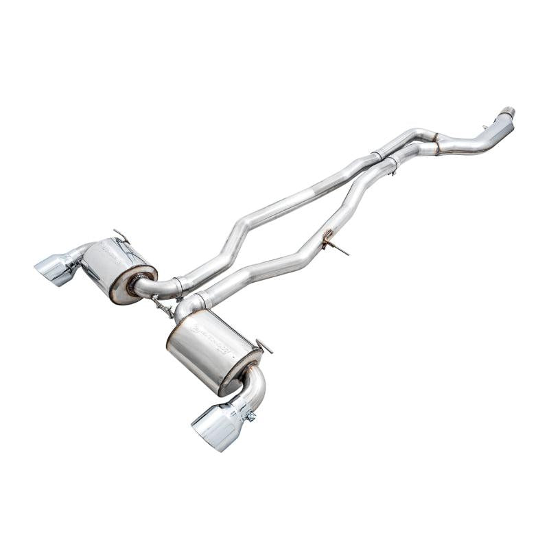 AWE 2020 Toyota Supra A90 Non-Resonated Touring Edition Exhaust - 5in Chrome Silver Tips-SR1 Performance