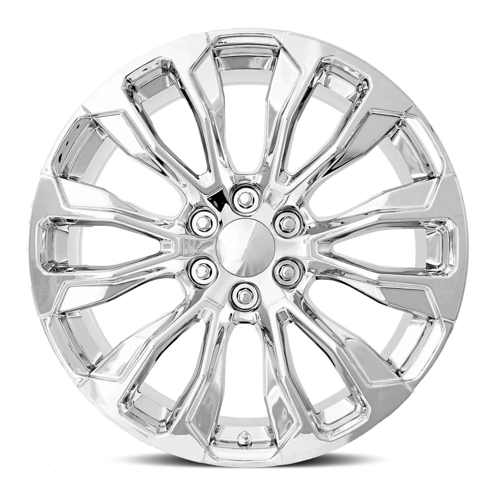FR 203 - GMC DENALI 12 SPOKE REPLICA WHEEL-Chrome 24x10 6x5.5 + 31 HB 78.1