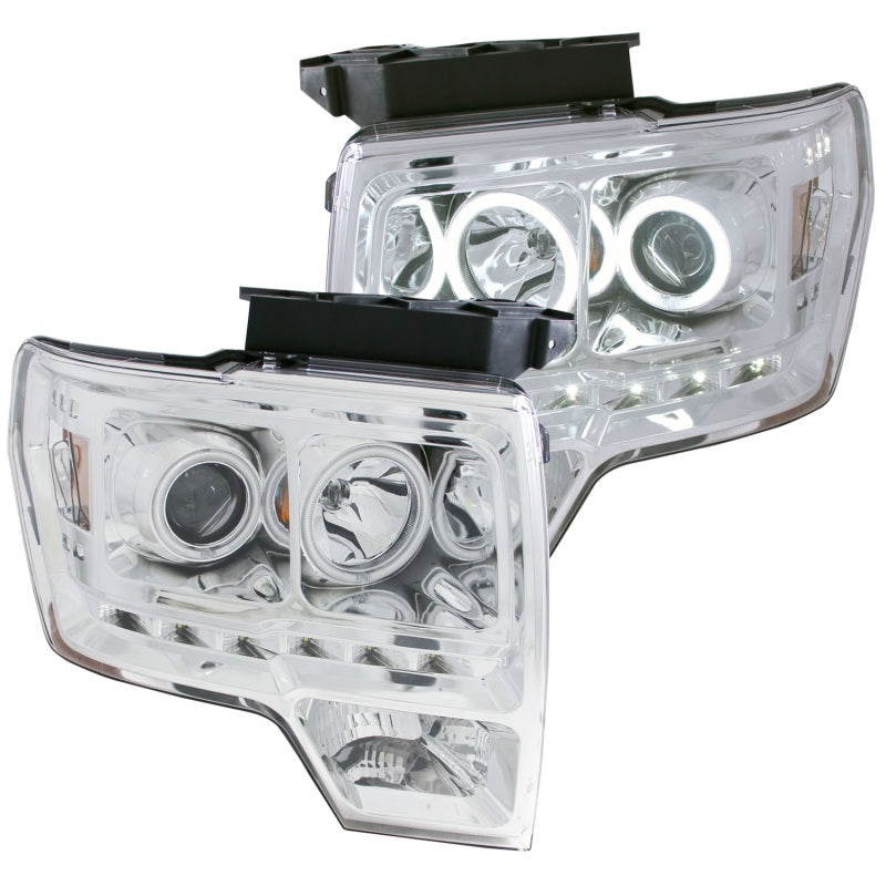 ANZO 2009-2014 Ford F-150 Projector Headlights w/ Halo Chrome (CCFL) G2-SR1 Performance