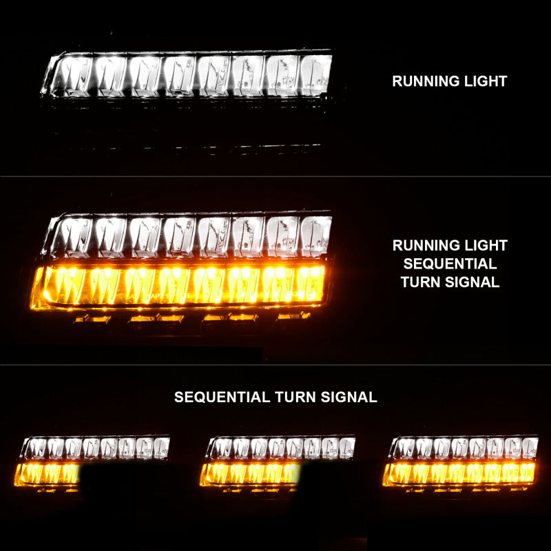 ANZO 2018-2021 Jeep Wrangler LED Side Markers Chrome Housing Smoke Lens w/ Seq. Signal Sport Bulb-SR1 Performance