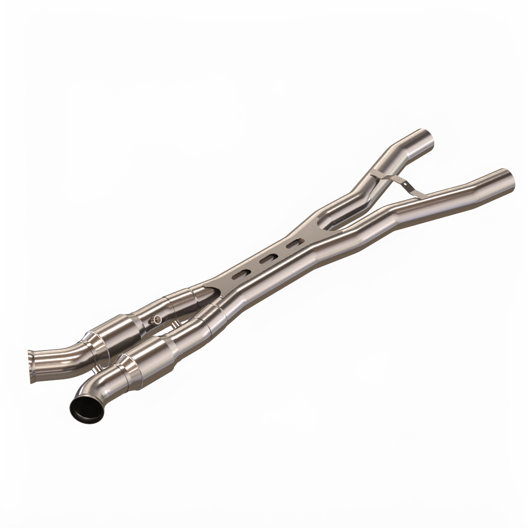 3" SS H.O. GREEN Catted ULTRA X-Pipe. 06–13 Corvette C6 Z06/ZR1. Connects to OEM