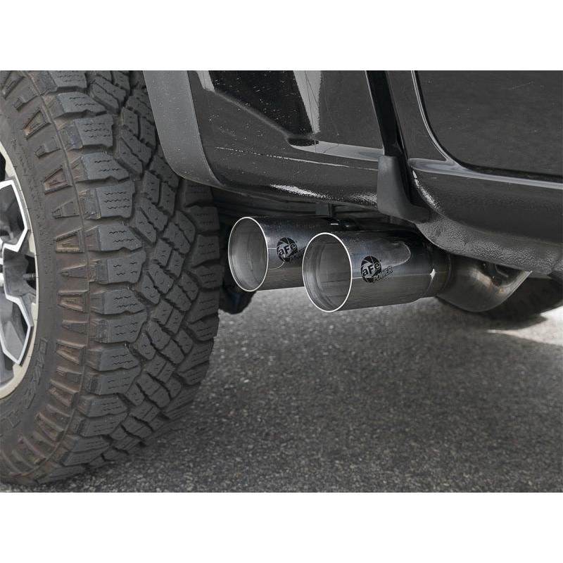 aFe Rebel Series CB 3in Middle Side Exit SS Exht w/Polish Tips 15-17 Chevy Colorado / GMC Canyon-SR1 Performance
