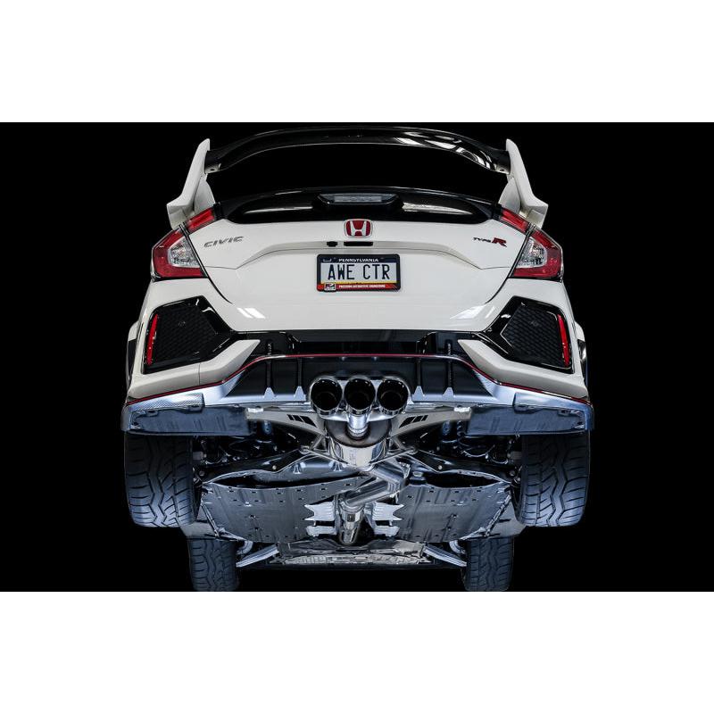 AWE Tuning 2017+ Honda Civic Type R Touring Edition Exhaust w/Front & Mid Pipe - Diamond Blk Tips-SR1 Performance