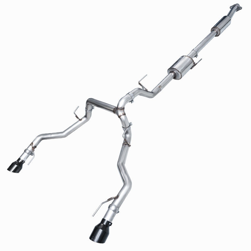 AWE Tuning 2021+ Ford F-150 Tremor (w/ Bumper Cutouts) 0FG Resonated Catback - Diamond Black Tips-SR1 Performance