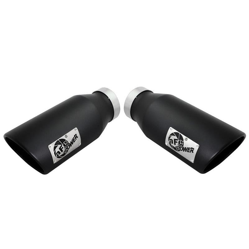 aFe Large Bore-HD 4in 409 Stainless Steel DPF-Back Exhaust w/Black Tip 15-16 Ford Diesel V8 Trucks-SR1 Performance
