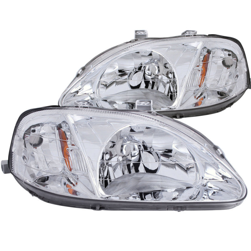 ANZO 1999-2000 Honda Civic Crystal Headlights Chrome-SR1 Performance